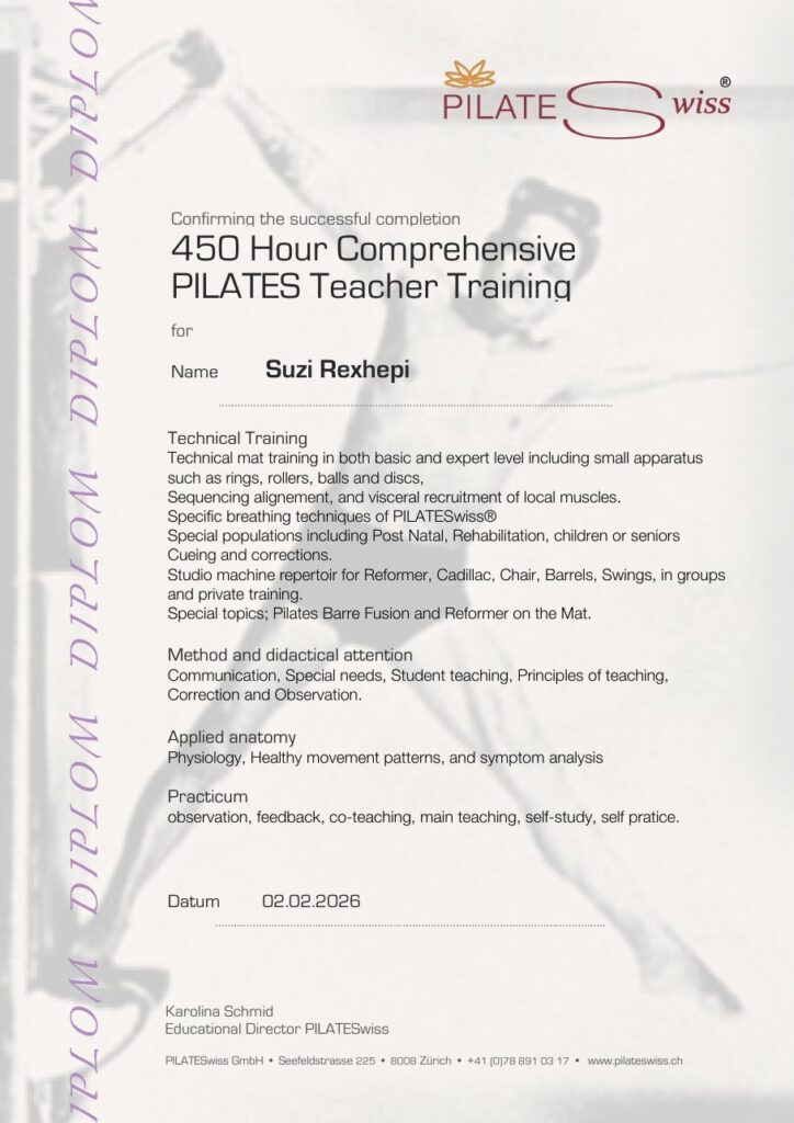 Certified PILATESwiss teacher